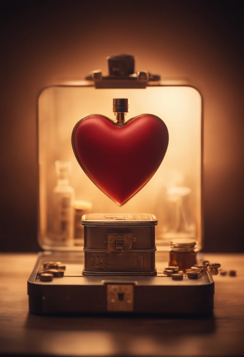 Create image of medicine box and technological heart