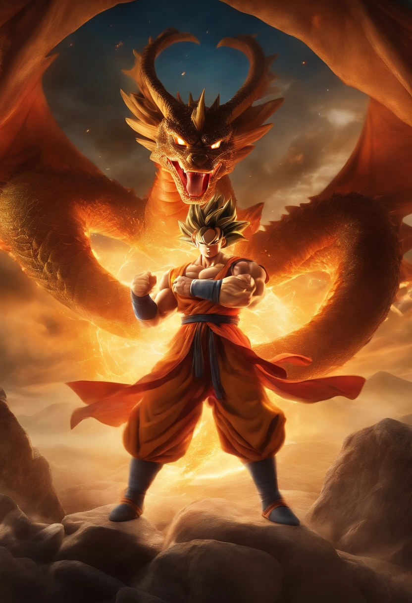 Realistic photos, RAW Photos, Shenron, attacks viewer, Powerful movements, jump on prey, ((Dynamic jump)), Sharp Claws, Shenron approaching from above, sudden approach, Bad-tempered, dynamic Shot from grand, flame magic