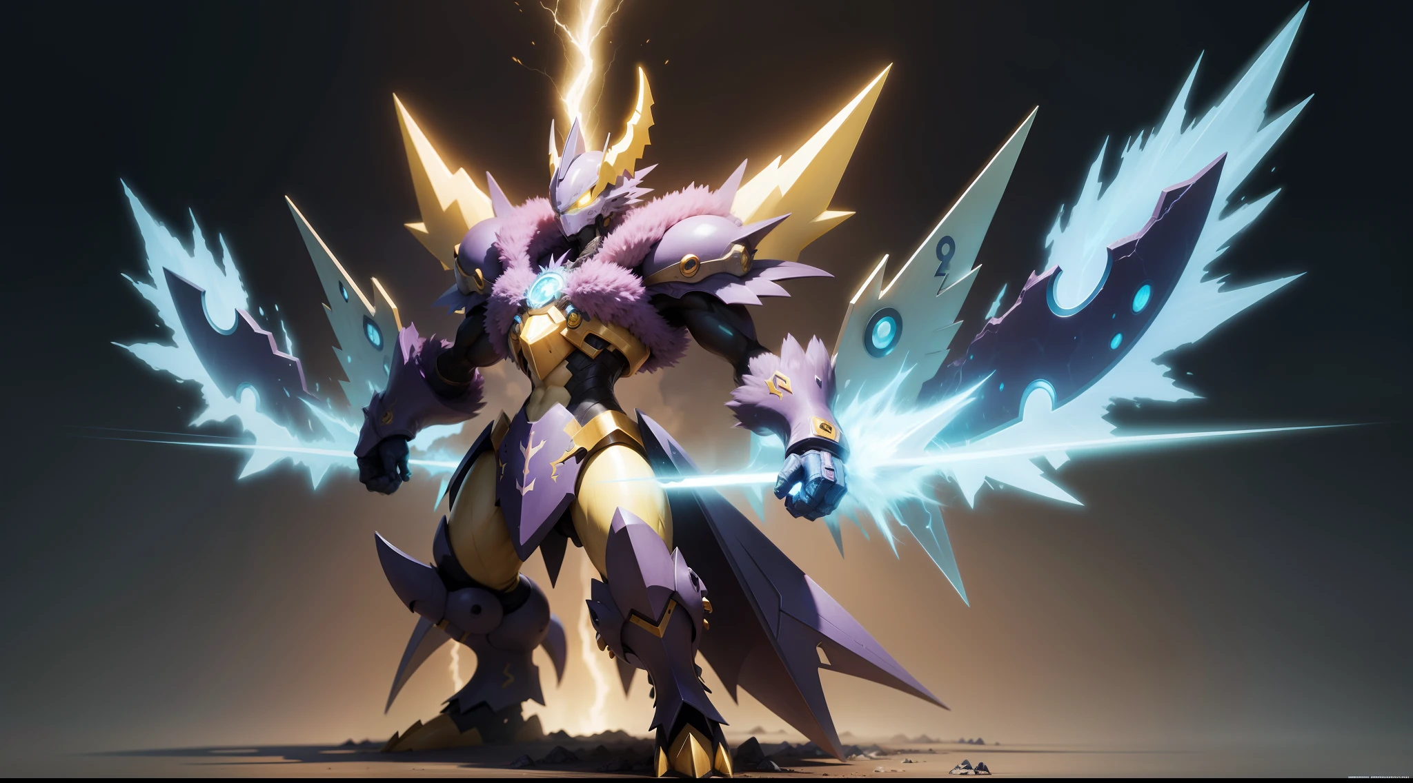 Digimon concept art fantasy elemental thunder