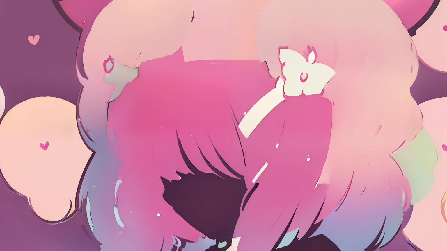 kawaii、illustratio、pink there