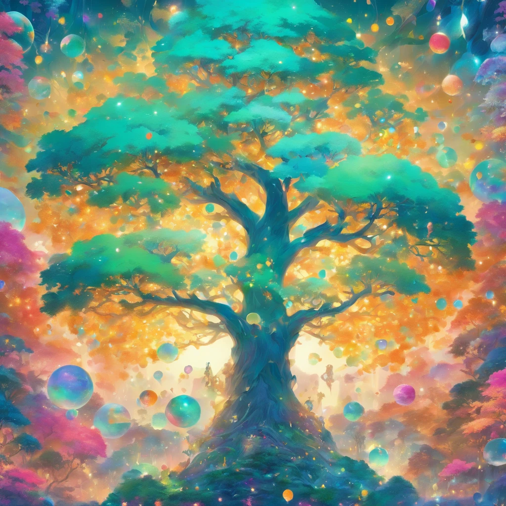 Fibonacci、the golden ratio、melted wax、Visible brush strokes、Beautiful symmetrical painted in oil surrounded by crystal spheres、3D tessellation wireframe、neural graphic、neurons、The Tree of Life、Farbe、tenderness、passion、oil on canevas、thick brushstrokes、insanely detaileda、8K UHD、masterpiece、art stations、surreal、chakra、Incorporation、One year anniversary、campaign、Simple Art