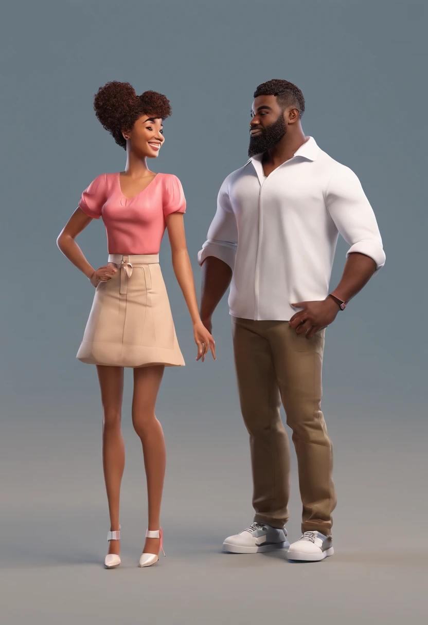 couple, palying games, happy, black man with short hair and beard, woman with long curly hair