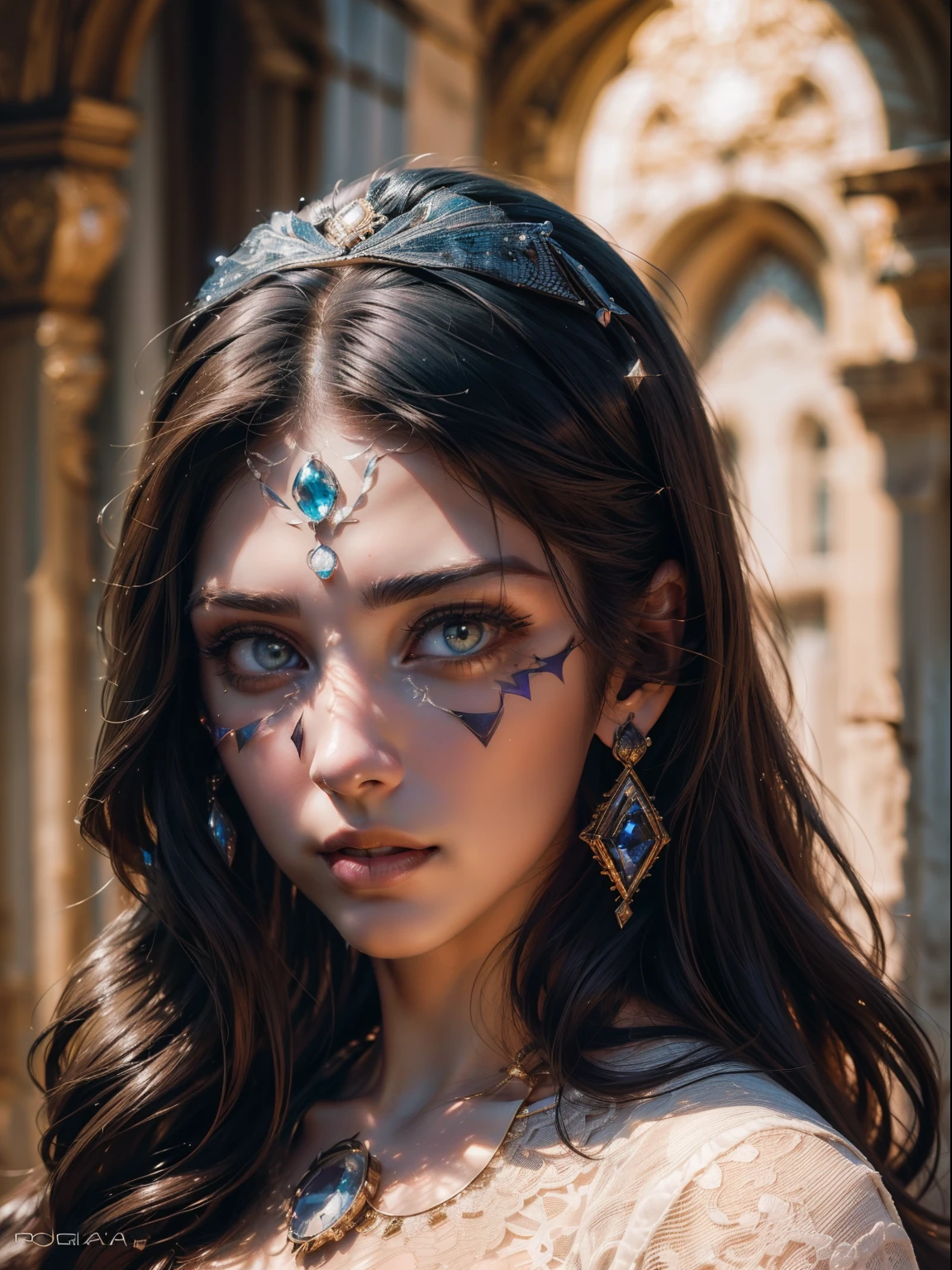 ((A beautiful beautiful European woman Princess glowing eyes crystal eyes in Muslim costume: 1.2)), ((Sexy clothes for women)), (tmasterpiece, extremly detailed, beste-Qualit, de ((photo portrait du visage):1.5), ((inspired by Laysla De Oliveira)). (Photo RAW, 8K UHD, premier quality, beste-Qualit, highly detailed: 1.2), (Fotorrealista:1.4), detailedfacialfeatures, Highly detailed clothing, realistic shadows, asperity, Texture naturelle de la peau, real life