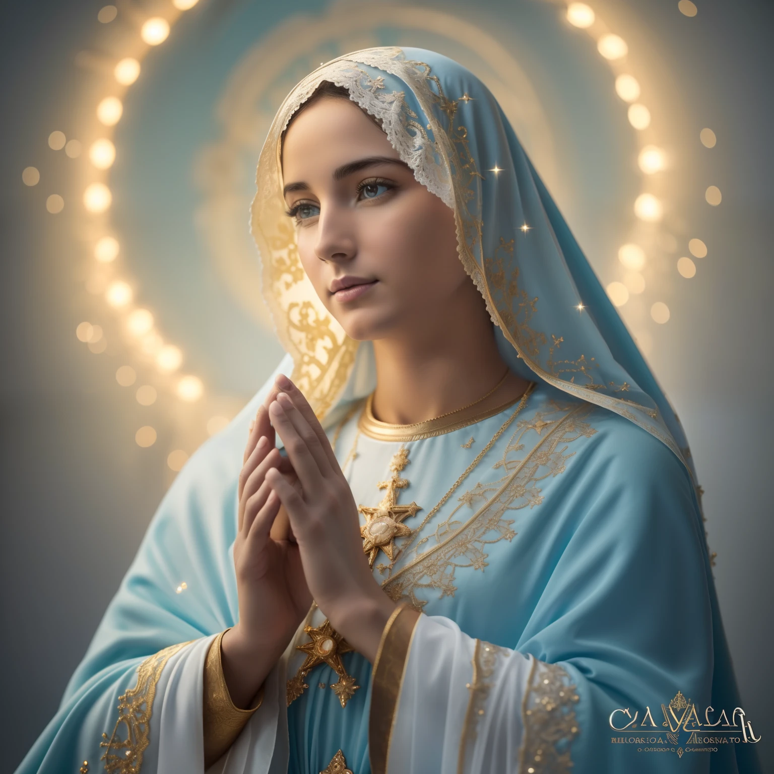 (((Blessed Virgin Mary of Mount Carmel))) Obra maestra, (La mejor calidad: 1.2), (super fine: 1.2), illustration, (extremadamente delicado y hermoso: 1.2), movie angle, flotante, (Hermoso ojo de detalle: 1.1), (detalle luz: 1.1), Movie Lights, Cielo delicado, ojos azules, (Cola de caballo alta: 1.1), capa, ojuelos, cielo estrellado, (light particles: 1.1) dibujo, flor. (Obra maestra), (La mejor calidad), (fotorrealista:1.3), 8k, Textura detallada de la piel, Textura detallada de la tela, Hermosa cara detallada, Detalles intrincados, Ultra detallado (cuerpo de cuerpo entero:1.2)
