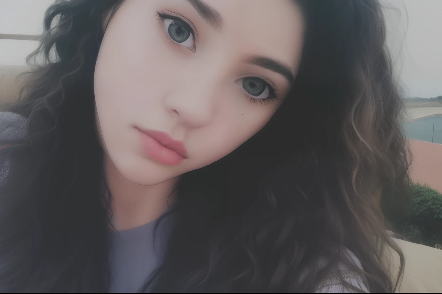 there is a woman with long curly hair posing for a picture, 18 anos, foto de perfil headshot, imagem de perfil, Violeta Myers, 1 6 anos, Alanis Guillen, foto do perfil, cabelos cacheados, cynthwave, seu rosto emoldurado com cachos, encaracolado, Ayahausca, 2 2 anos, taken in the early 2020s