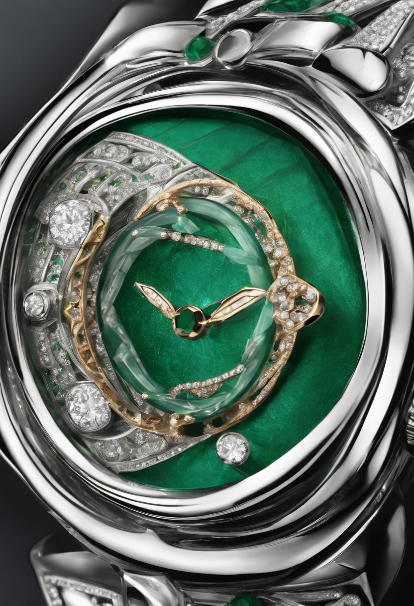 a roll of silver and emeralds, jacob & co