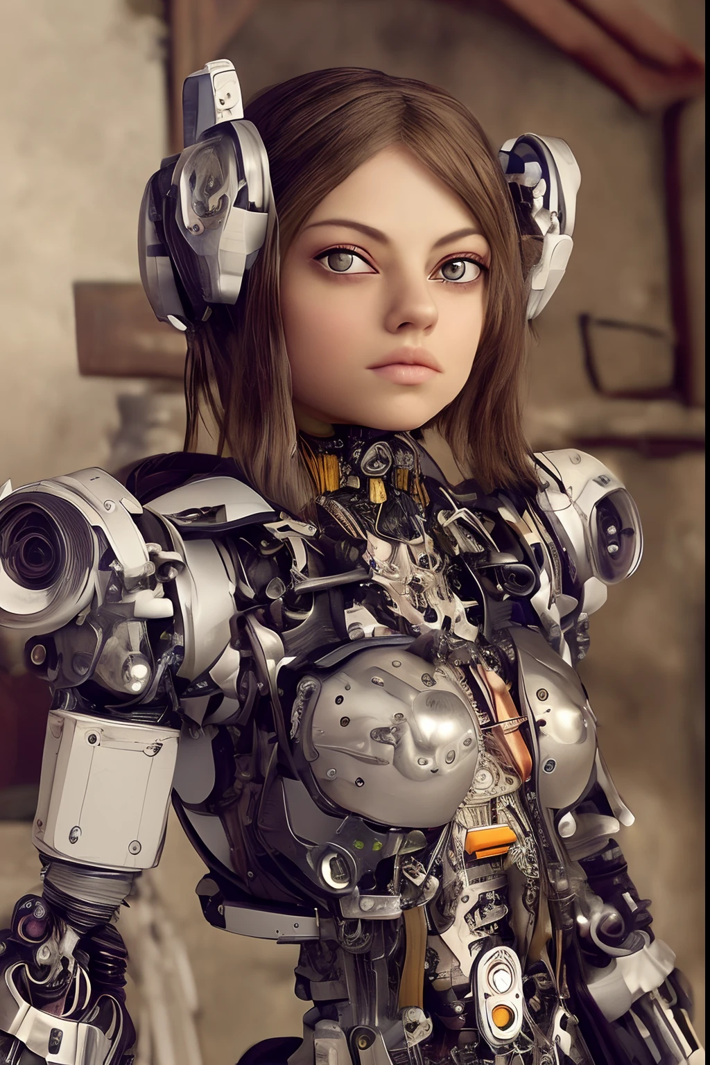 NSFW(((masutepiece))), (((Best Quality))), ((Ultra-detailed)), (extremely detailed photo), ((extremely delicate and beautiful)),(Cute delicate face),Cinematic Light,((1. Mechanical synth Preteen fairy gothic Cyber punk Mila Kunis, Kawaii. 12-year-old girl goth robot in the year of 2099
