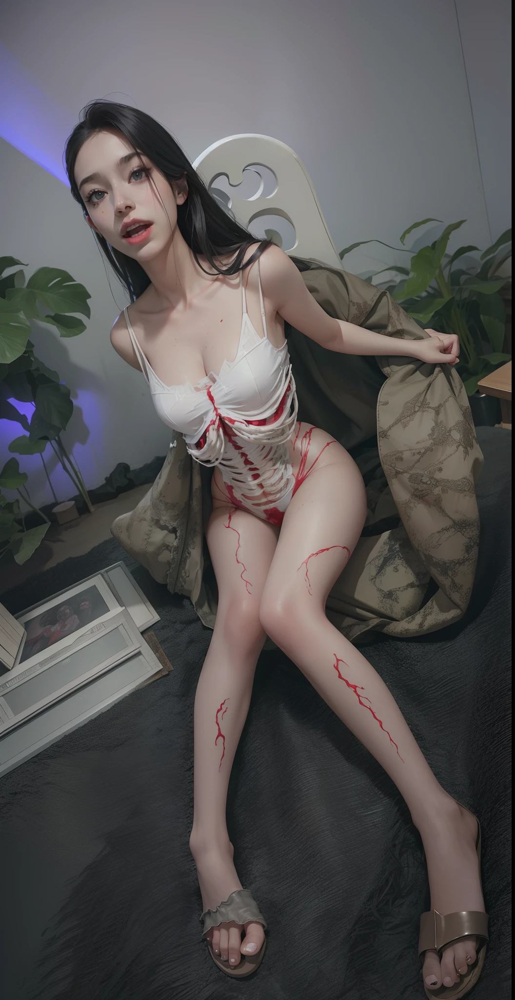 Fine matte paint,Skeleton Dark Angel,Haunted castle with large wings, Fill the drawing table with a knife,terroral,uncanny,horrid,secret terror,tentaculata,grape trees,The eye,uncanny valley effect teeth,all fours,Critters,Blood Moon,Woman's carcass,body art,Sexy beauty,8K,Blu-ray quality,Stunning graphics,