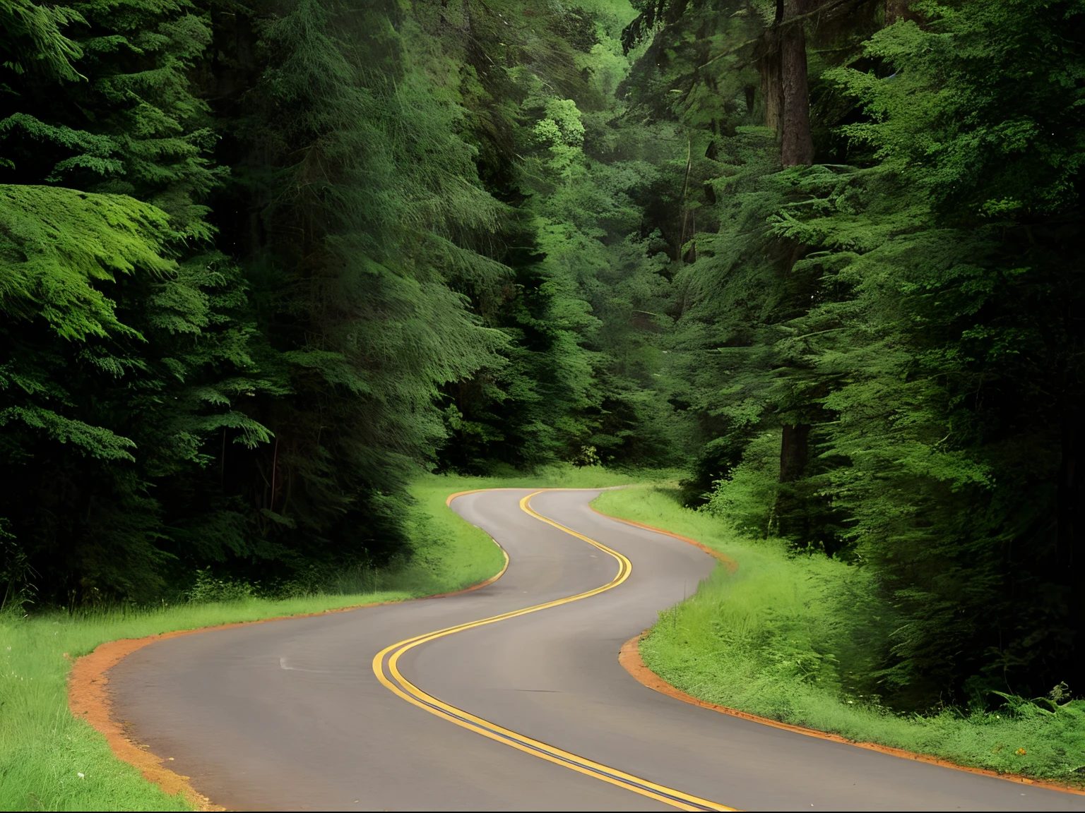 Road in the middle of a forest with trees, Estradas pavimentadas, estrada em uma estrada florestal, road between tall trees, estrada montanhosa, unobstructed road, Snaking around trees, estrada para a floresta com um lago, Curvando, estrada rural, estradas precisas, estrada corduroy, curva serpentina!!!, exuberante floresta perene, curvas de fluxo
