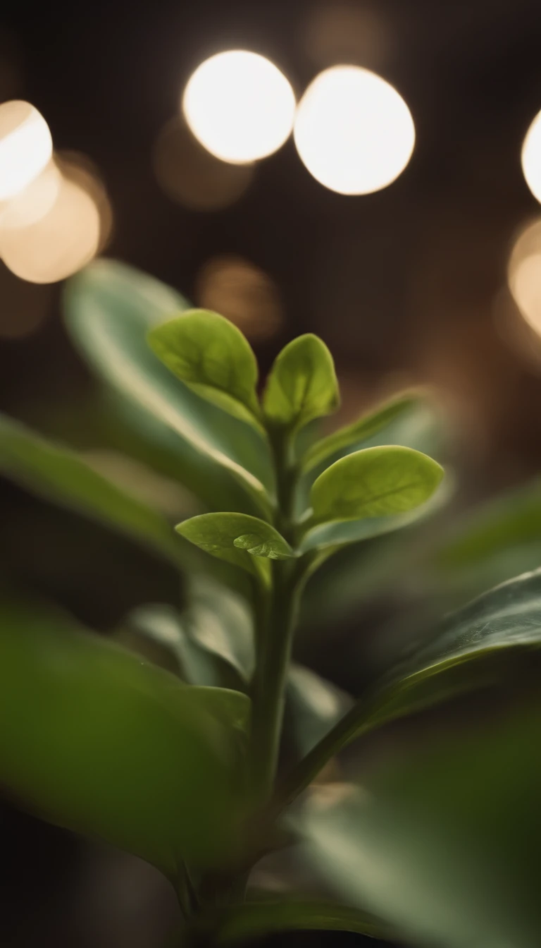 uma planta pequena entre galhos secos