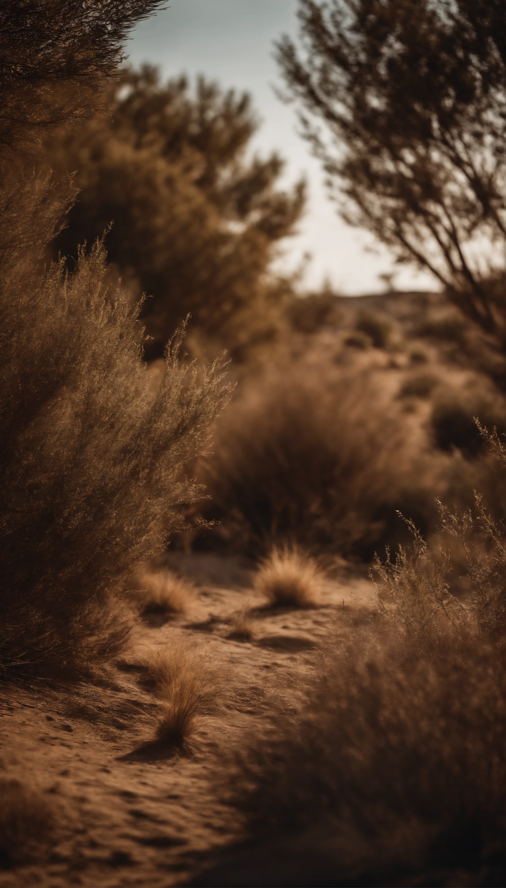 bushes totally dry due to lack of water