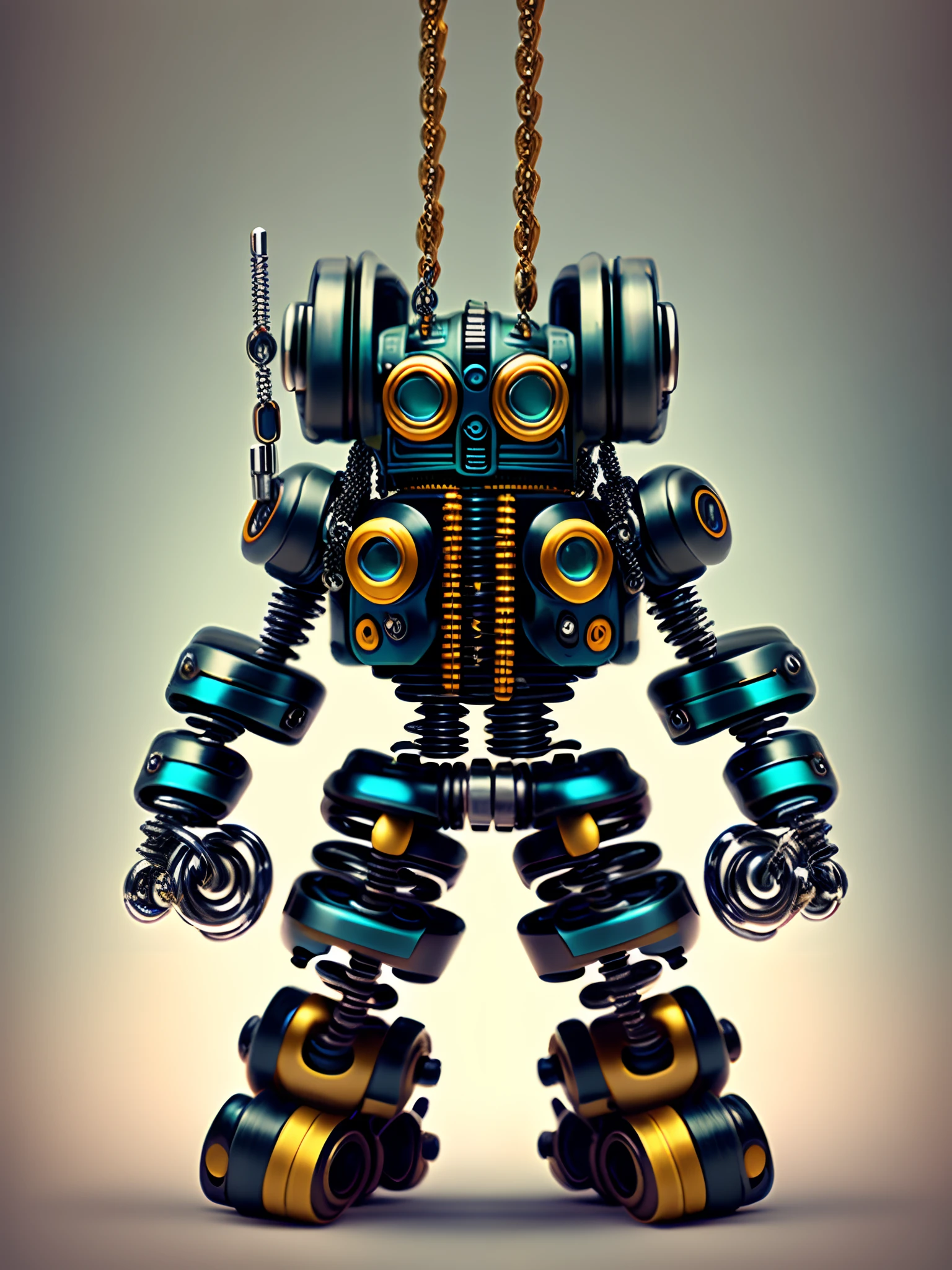 Robot with triple nunchaku