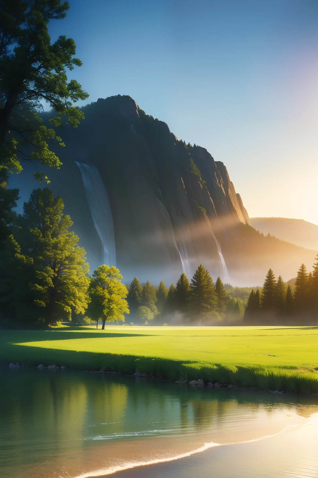 Quiet place, very pleasant, beautiful, calm, scenic. Photorealistic, 8K UHD, Studio Quality, Surreal, Maximum Detail, Large, Post-Processing, Realism, Photoshop, Photography, Detail, Cinema Lighting, Landscape, Panorama, Landscape, Ray Tracing, cinema4D