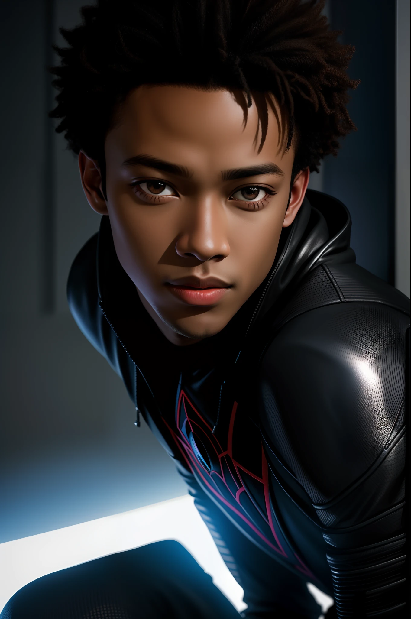MATHYS TEL as Miles Morales good realistic lighting 4k photo