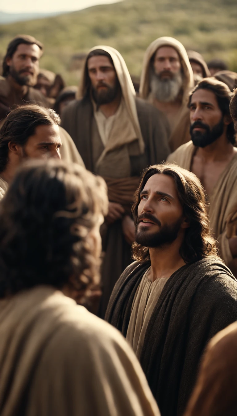 Jesus talking to his disciples