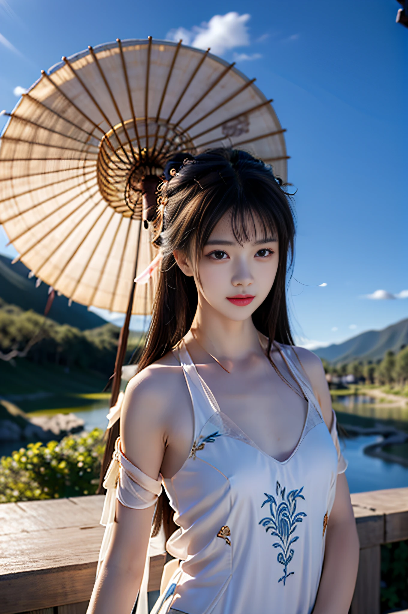A beautiful dancer in ancient China,Delicate lines,gorgeous costumes in ancient China,delicate and vivid,Shy face,Willow leaf eyebrows,personality depiction,Coiled hair,gold leaves,flowing clouds,aquarelle,crane surrounding,Ink painting,Gentle eyes,Meticulous, Color scheme,exquisite clothing patterns,author:look at, Open the mind,Zhang Xuan,Professional color grading,Realistic style,Soft shadows,Clean and sharp focus,FLIM photography,Panoramic view,32k --v 6