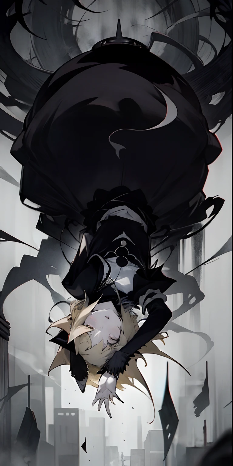 v5lcn style,Ink Art,(highest quality,Tabletop:1.2),(Black and white comic core:1.1),(extremely high contrast),Dark ink,One Girl,Blonde,Shadow on face、8k,solve,high school girl,Green Sailor Suit,