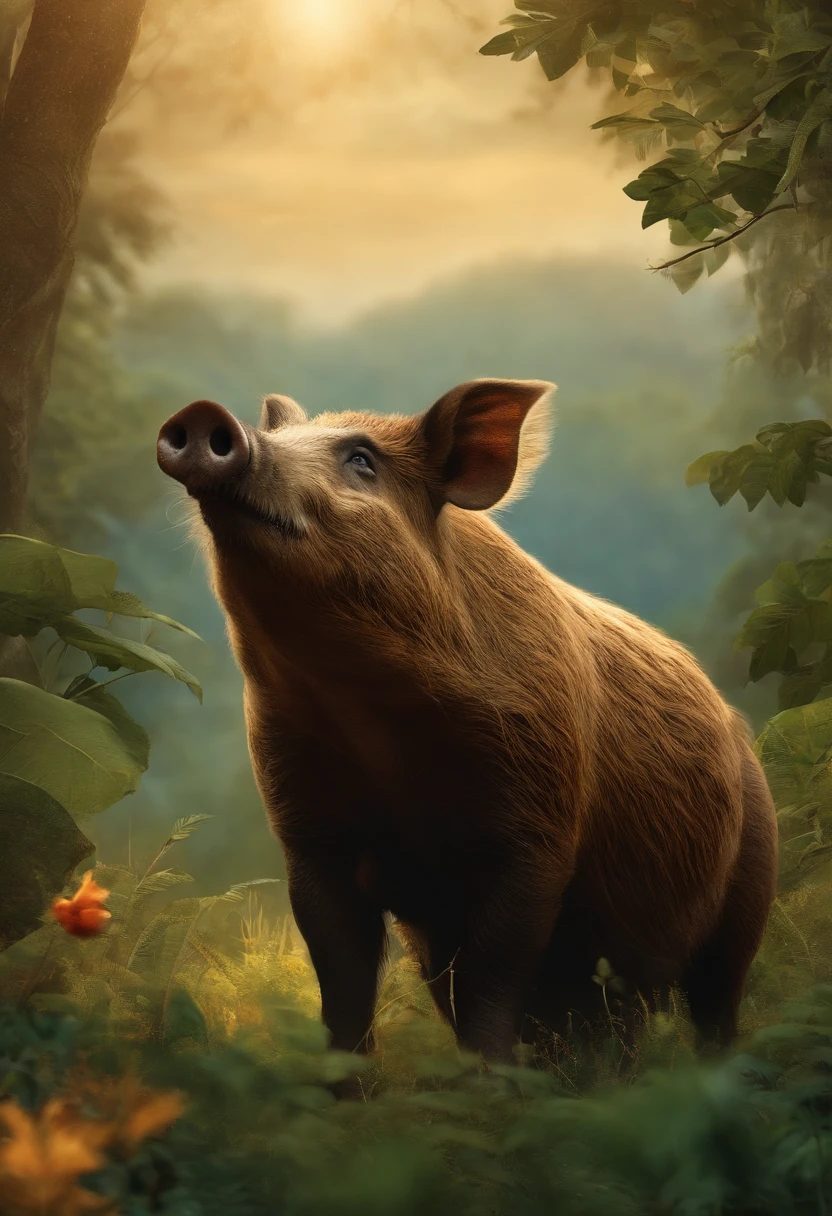 Hello! Que tal criar uma imagem de um javali selvagem ou porco selvagem em um ambiente natural? You can use the digital painting technique or create a detailed illustration. Start by researching visual references of these animals and the environment in which they live. Em seguida, You can use image editing programs, como o Photoshop, para criar a imagem. Remember to capture the essence of wild boar nature, highlighting their distinctive physical characteristics, como presas afiadas e pelagem grossa. Adicione elementos do ambiente para tornar a imagem mais realista, like trees, bushes and a dramatic sky. I'm sure you'll be able to create an amazing image! Se precisar de ajuda com qualquer etapa do processo, just let me know. Divirta-se criando! 😊