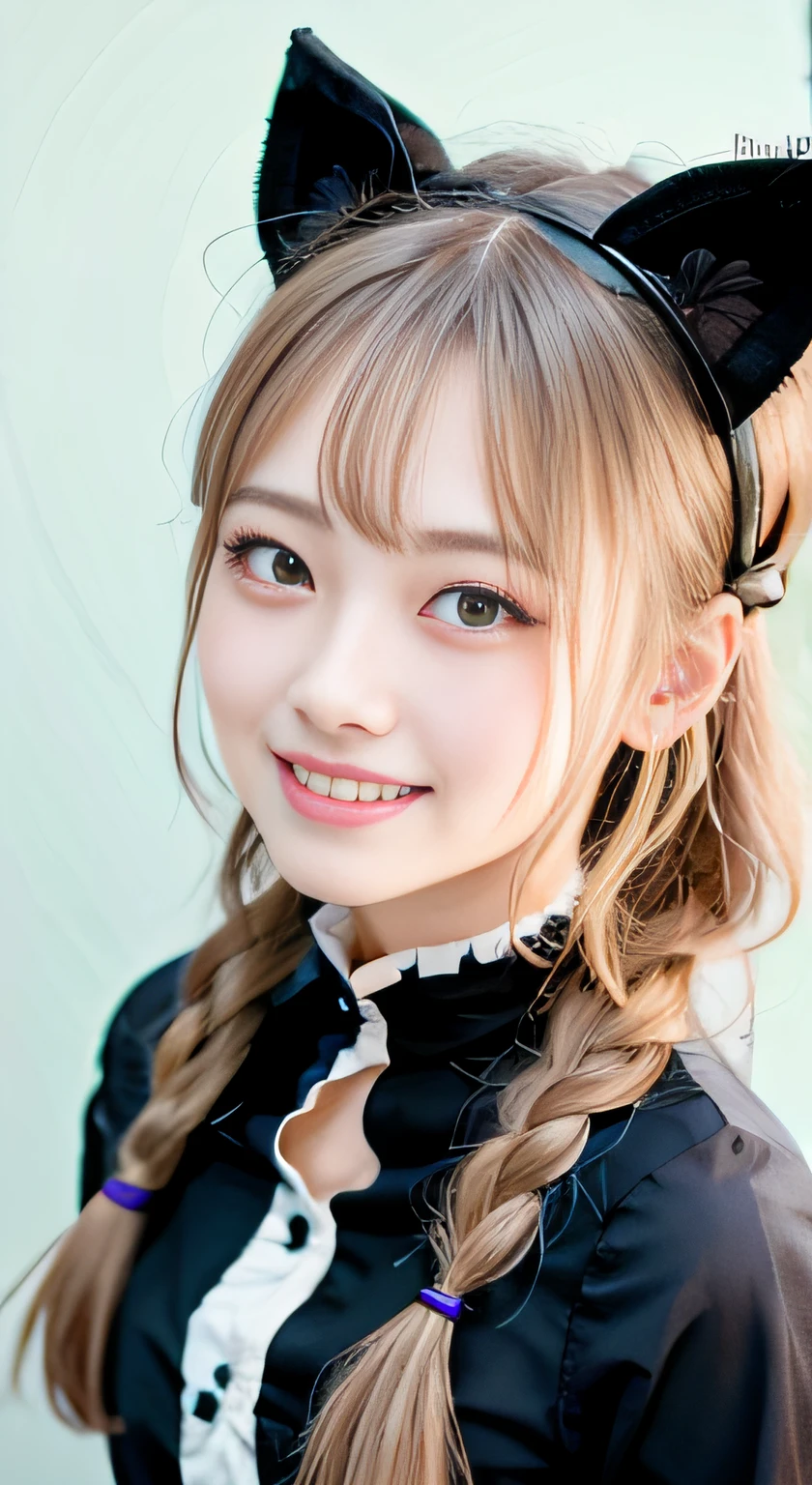 (RAW photo: 1.2), top quality, beautiful detailed girl, bunny girl, smile, blonde, twin tails, highly detailed eyes and face, beautiful detailed eyes, huge file size, high resolution, high resolution, 8k wallpaper, fine detail, highly detailed ticker uniform 8k wallpaper, light on face, movie lighting, 16 year old girl, sexy pose, (photorealism: 1.4), Illustration, surrealism, from below, super detail, masterpiece, playboy bunny, fishnet pantyhose, on all fours