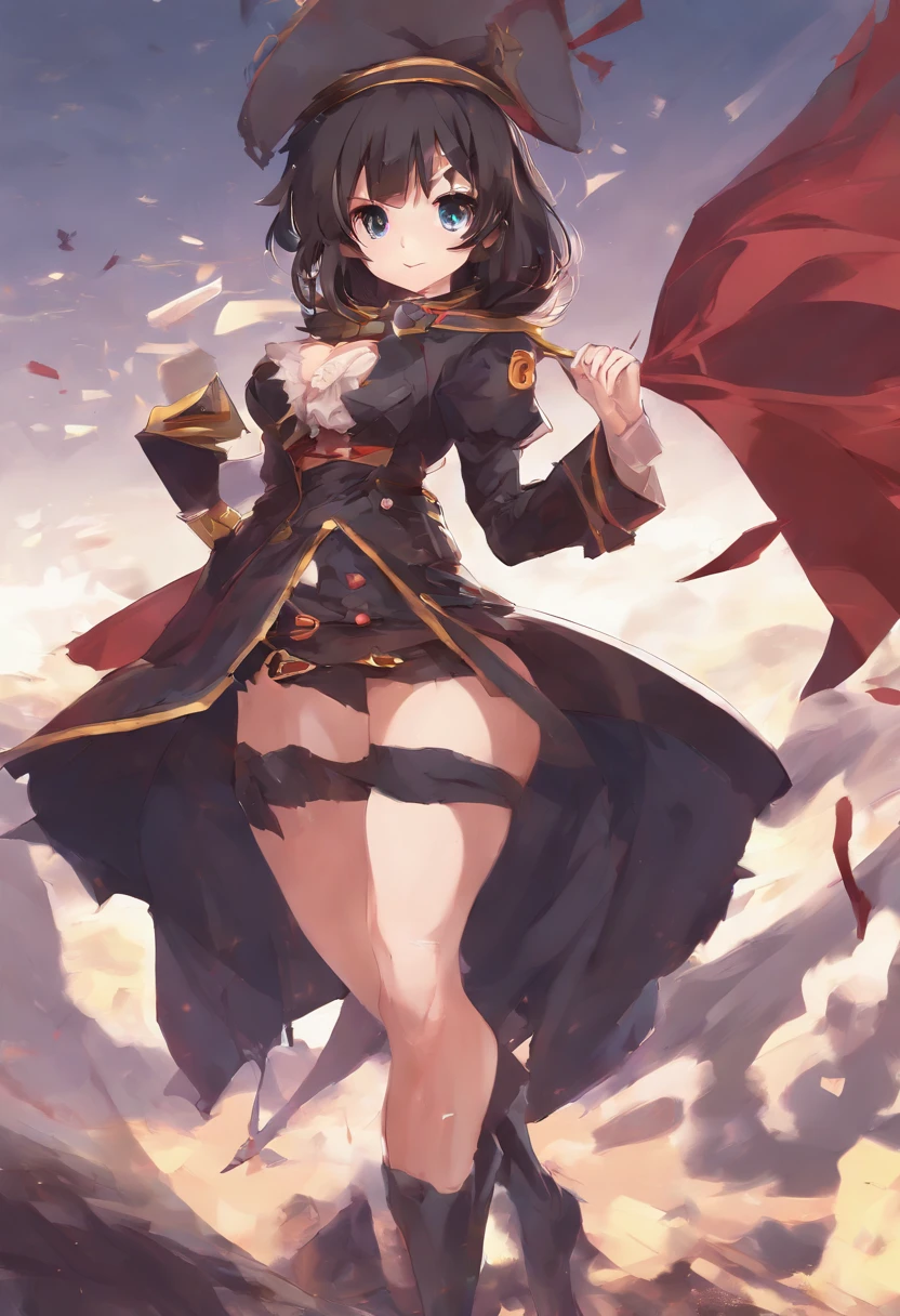 Megumin kono uploads character with her torn dress and showing off her sexy lingerie