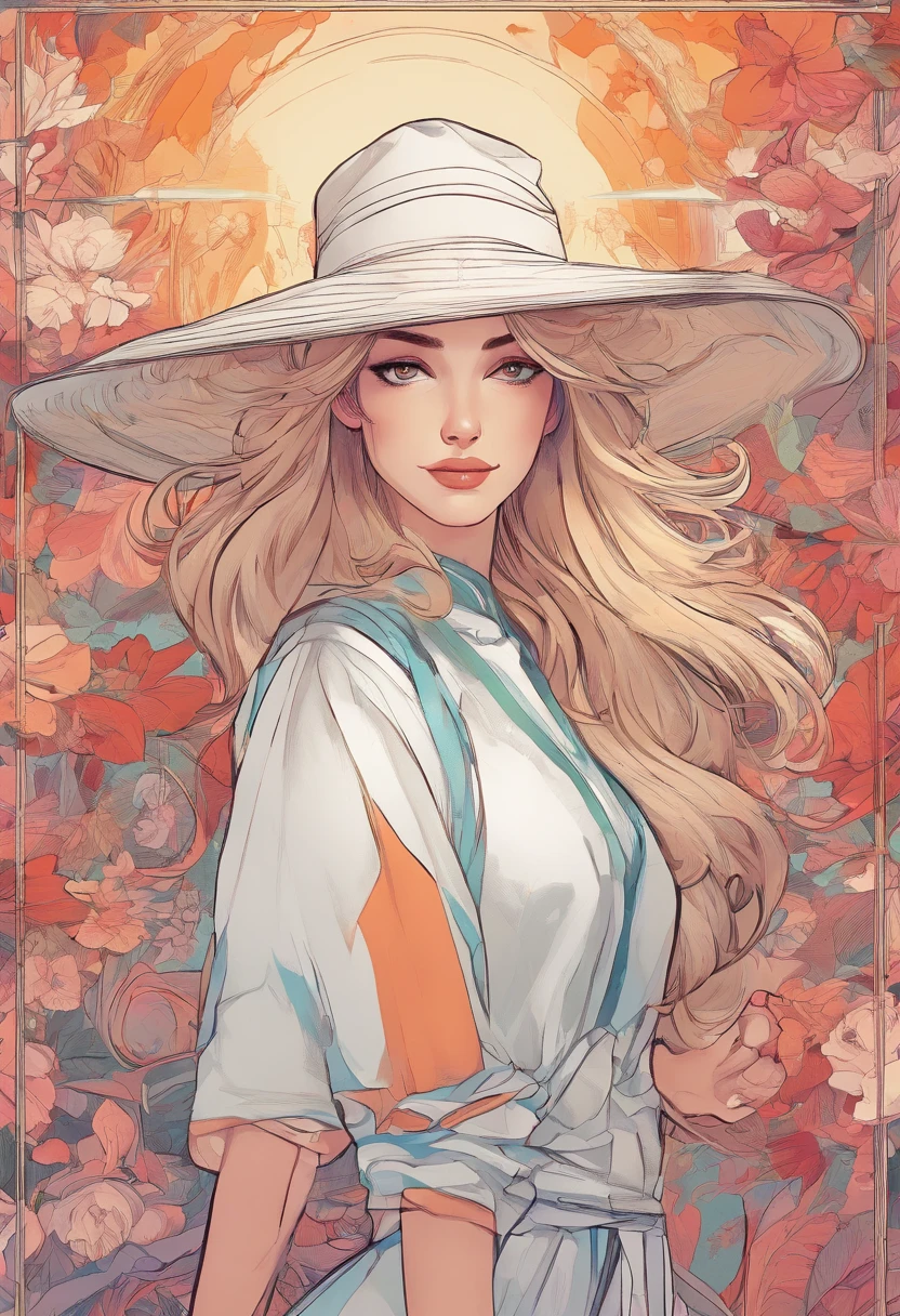 Close-up of a woman in a hat and dress, Digital illustration style, Digital Illustration Portrait, Trends in Artstration, in the art style of bowater, detailed portrait of anime girl, digital anime illustration, Painted in the style of Artgerm, Portrait of Martin Ansin, Detailed pictorial portrait, Digital Illustration -, artgerm. High Detail