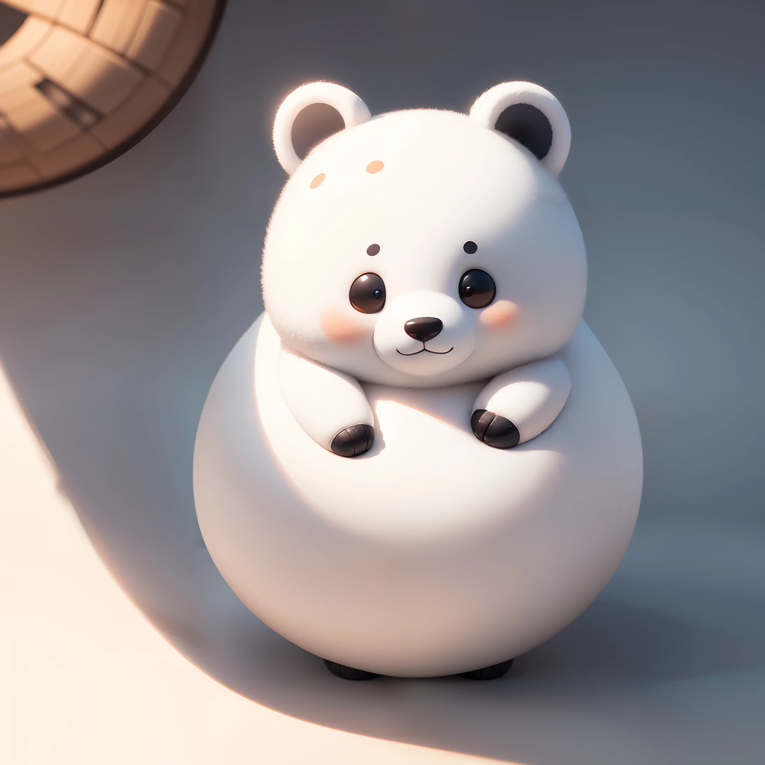 white bear、Round character design、illustratio、friendly、adorable eyes