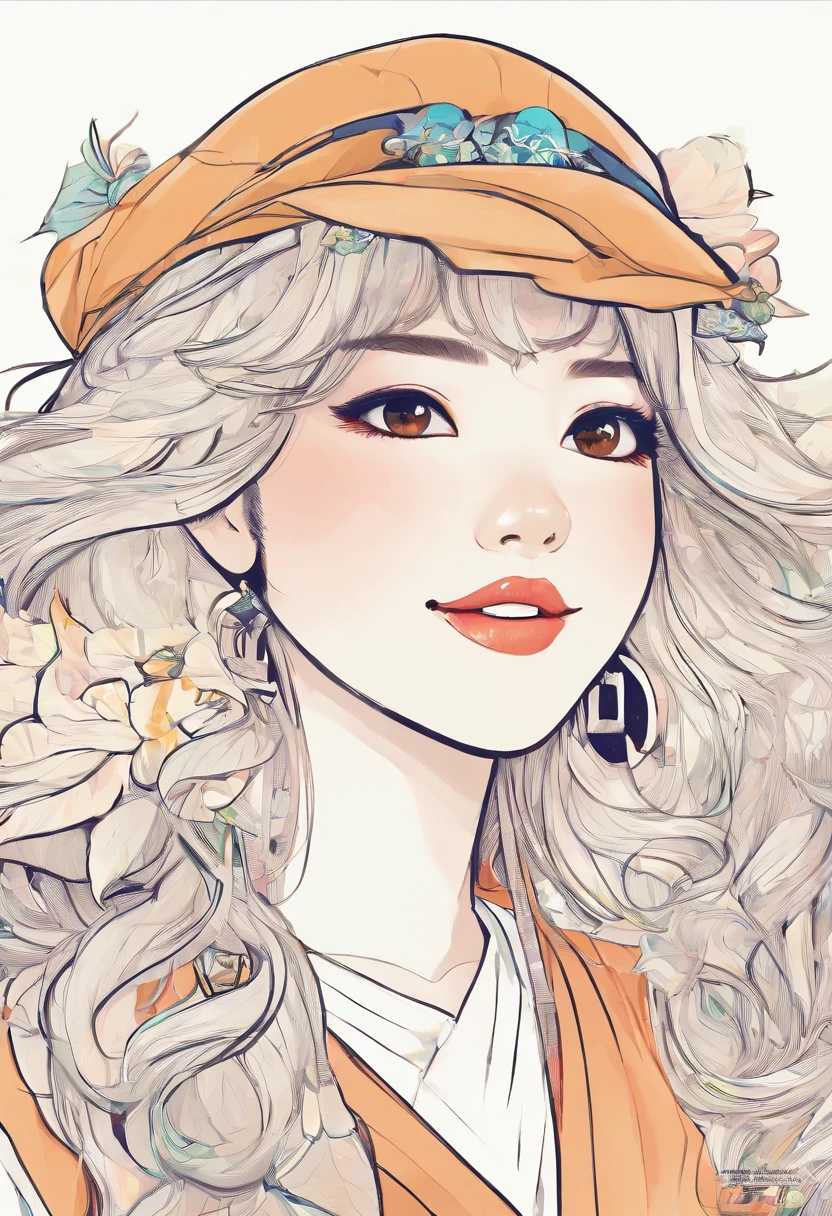 Super pretty 20 year old Korean girl,happy face,entire body, Cartoon style illustration, Cartoon Art Style, Cartoon Art Style, Digital illustration style, Highly detailed character design, cute detailed digital art, beautiful digital illustration, high quality portrait, Comic art, Asia, Character Design Portrait, ((White background))