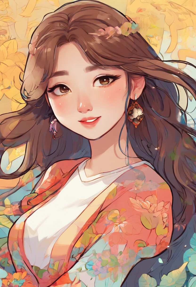 Super pretty 20 year old Korean girl,happy face,entire body, Cartoon style illustration, Cartoon Art Style, Cartoon Art Style, Digital illustration style, Highly detailed character design, cute detailed digital art, beautiful digital illustration, high quality portrait, Comic art, Asia, Character Design Portrait, ((Remove Background))