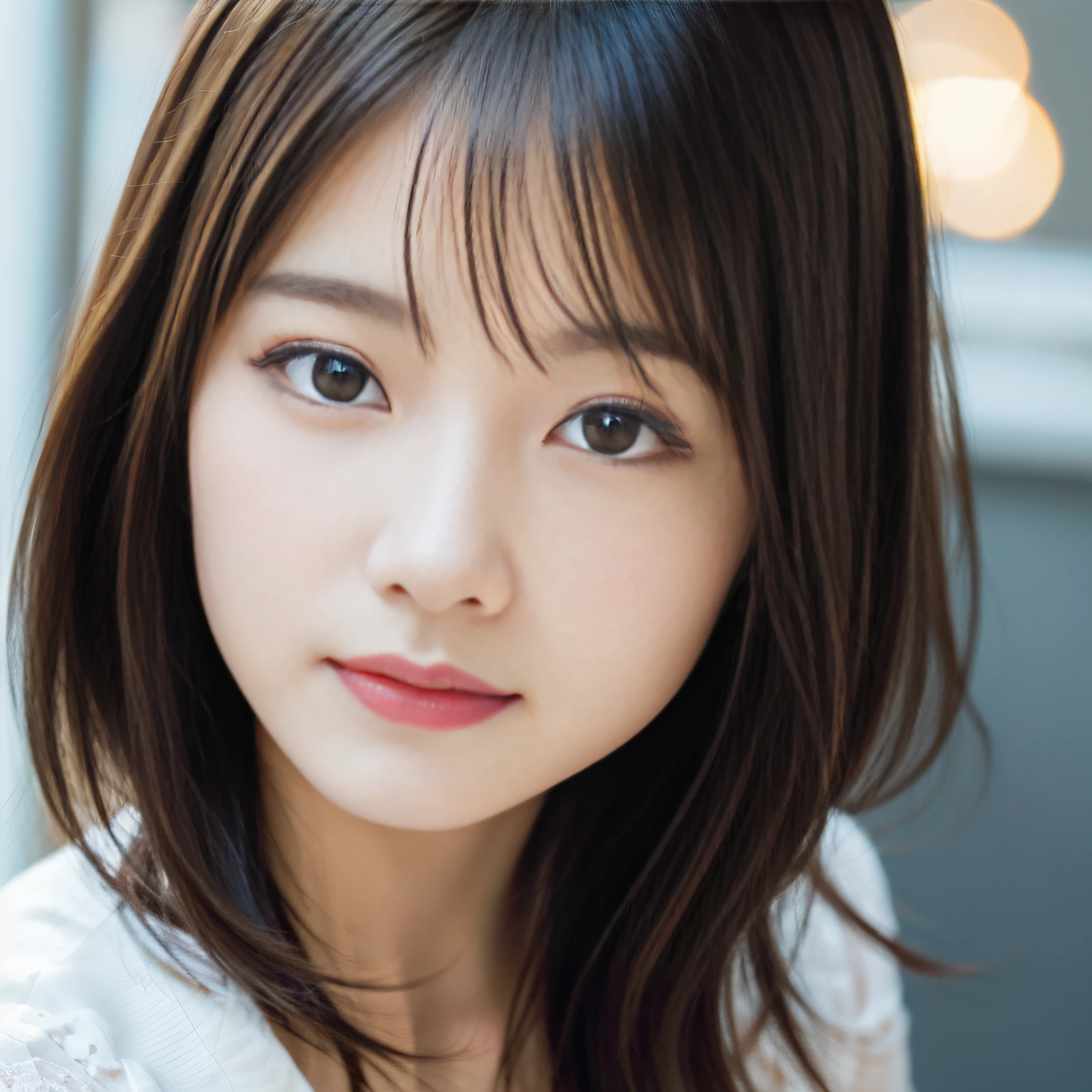 (Imada Mio: 0.5), (Kawaguchi Haruna: 0.9), photo of young Japanese woman, 1girl, [Japanese: Vietnamese: 0.5], smile, tall and pretty woman, slender abs, (small breast: 1.3), long black hair, (wearing white luxury dress: 1.3), double eyelids, standing pose, standing in front of white wall at home, (Image, portrait), hyperrealistics style, (Top image, dslr, ultra quality, sharp focus, tack sharp, crystal clear, 8K UHD), rim lighting, studio lighting, looking at the camera, highly detailed glossy eyes, high detailed skin, skin pores, beautiful, Super Fine Face, exquisitely rendered details on face and skin texture, organic, stunningly beauty, intricate design