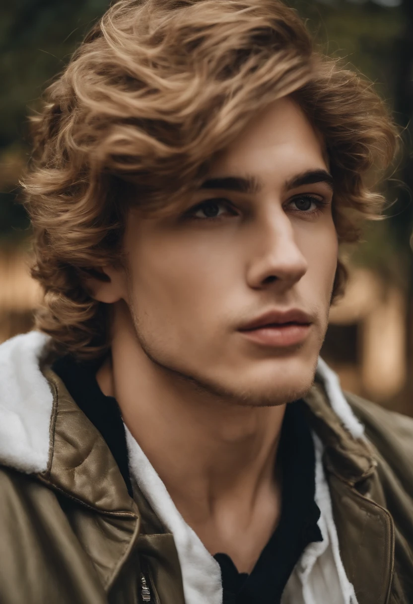 Homem branco jovem, com cabelos muito curtos e loiro muito claro dourado de etnia europeia. Ele deve estar de costas para foto, dentro de um apartamento. Enfatizar as costas, ele deve estar sem blusa.