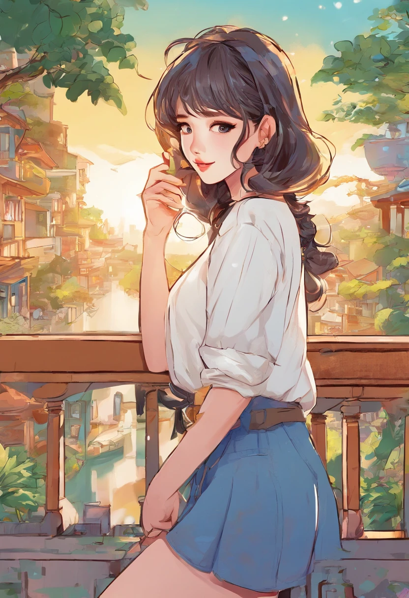 Super pretty 20 year old Korean girl,happy face, Cartoon style illustration, Cartoon Art Style, Cartoon Art Style, Digital illustration style, Highly detailed character design, cute detailed digital art, beautiful digital illustration, high quality portrait, Comic art, Asia, Character Design Portrait, ((Remove Background))