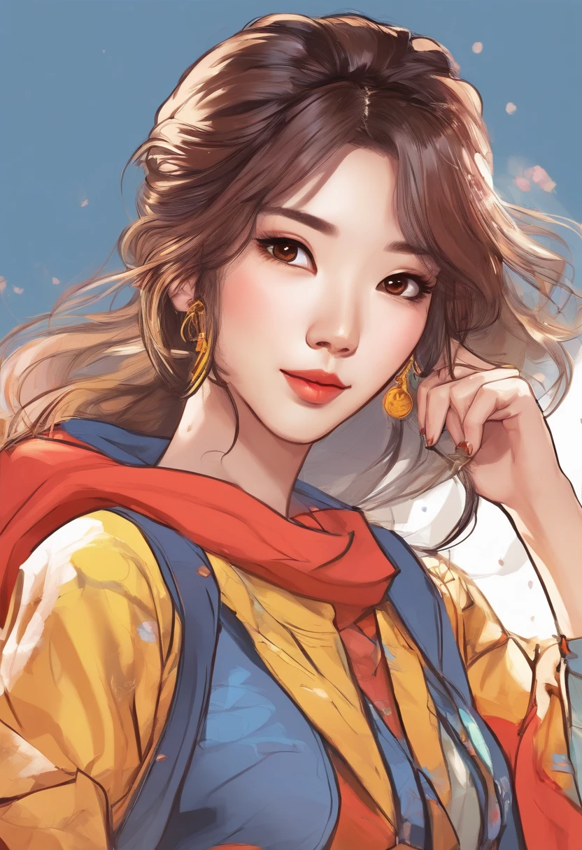 Super pretty 20 year old Korean girl,happy face, Cartoon style illustration, Cartoon Art Style, Cartoon Art Style, Digital illustration style, Highly detailed character design, cute detailed digital art, beautiful digital illustration, high quality portrait, Comic art, Asia, Character Design Portrait, ((Remove Background))