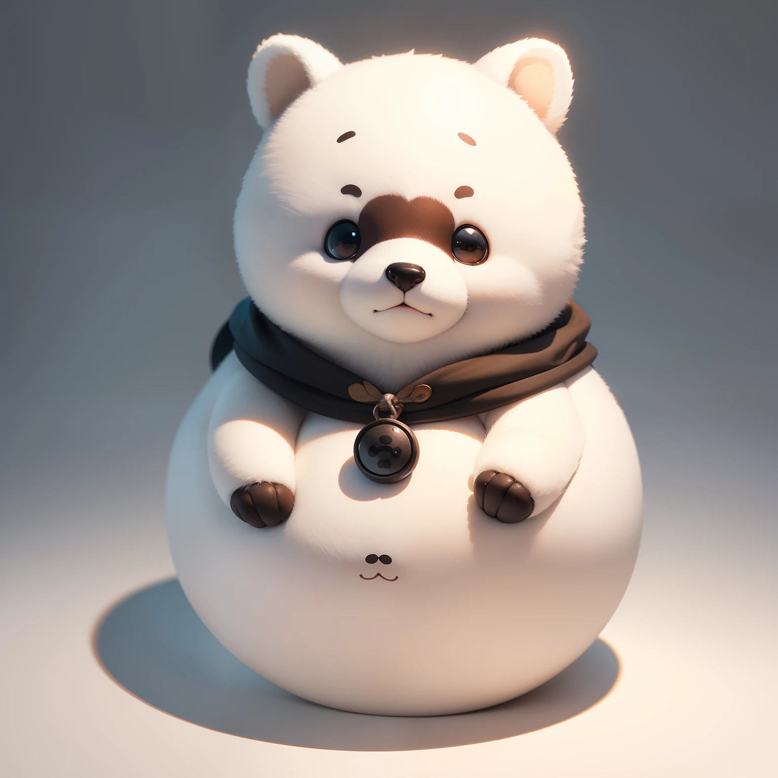 white bear、Round character design、illustratio、friendly、adorable eyes