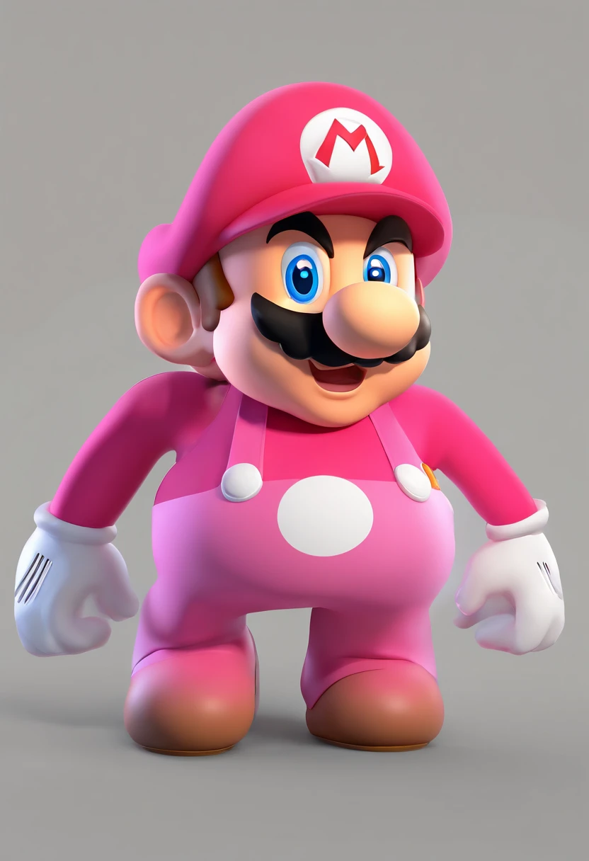 There is a cartoon picture of a man in a pink hat, portrait of mario, nintendo game art, portrait of super mario, fan artwork of mario, video game fanart, super mario portrait, video game digital art, high detailed official artwork, mario, inspired by Mario Cooper, video game character art, inspired by Mario Dubsky, highly detailed exquisite fanart