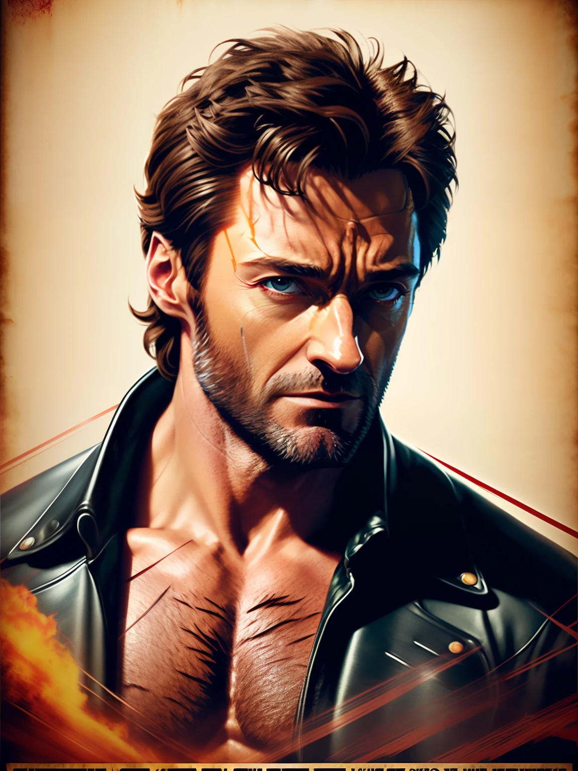 Hugh Jackman as wolverine, vhs effect, (poster:1.6), poster on wall, nostalgia, movie poster, portrait, close up
(skin texture), intricately detailed, fine details, hyperdetailed, raytracing, subsurface scattering, diffused soft lighting, shallow depth of field, by (Oliver Wetter)