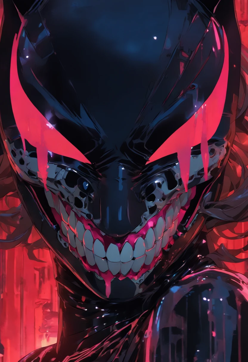 Goddess catwoman skull face with blood close-up portraitCatwoman skull, hyper realism, high detail, octane render, 8k, giger, dark and scary night, realistic, detailed, horror, spooky, terror, neon ambiance, abstract black oil, gear mecha, detailed acrylic, grunge, intricate complexity, rendered in unreal engine, photorealistic