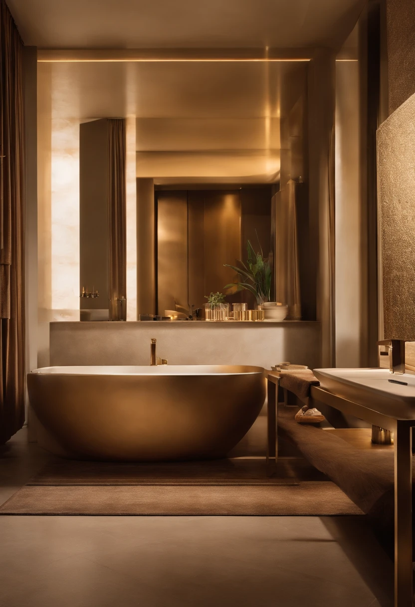 Homem de costas sem blusa musculoso, seus cabelos devem ser loiro muito claro dourado, bem curto. The setting he should be in is a luxury apartment, este apartamento deve ser claro com a luz do dia.