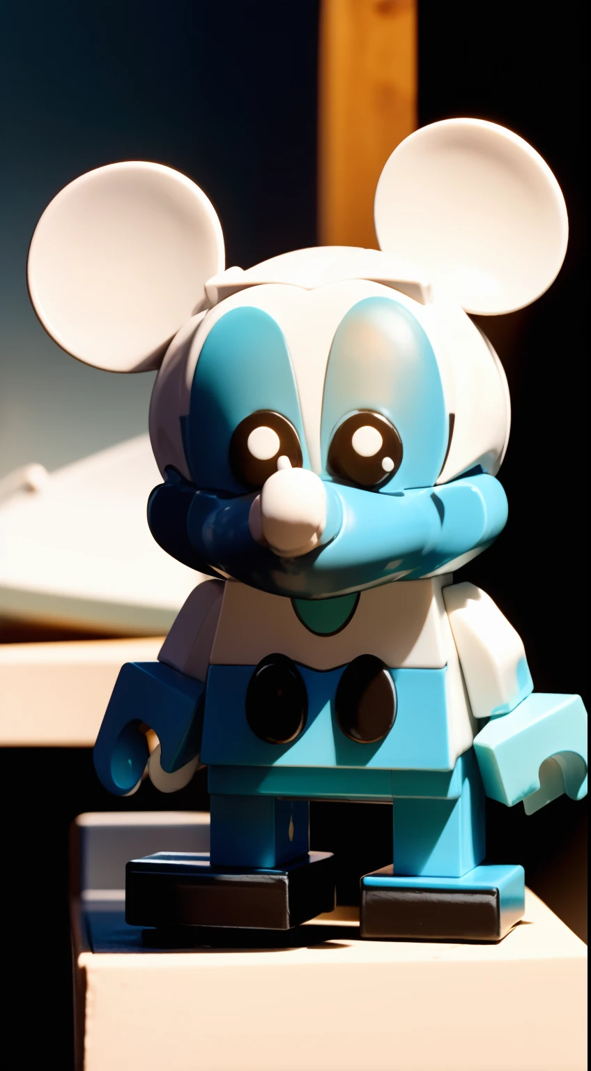 LEGO BrickHeadz, Mickey Mouse, black gloves, cyan tongue, black eyes with white pupils