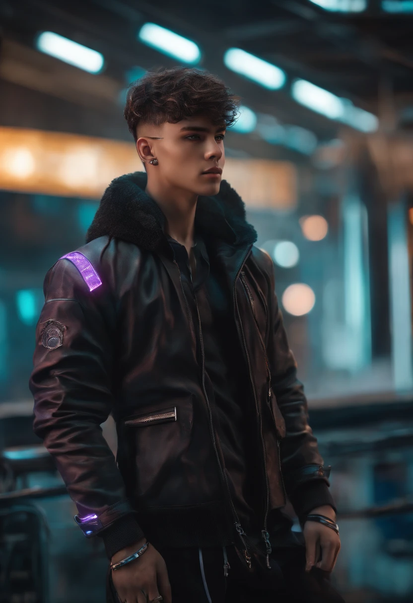 Change Background cyberpunk handsome boy, realistic face, 8k, ultra realistic,