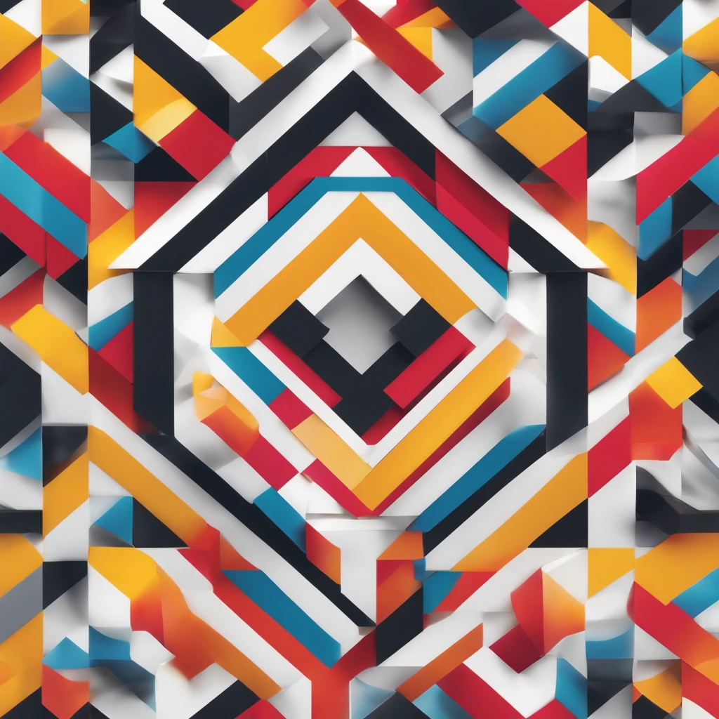 a white background with a colorful geometric design on it, a picture inspired by Richard Anuszkiewicz, behance, geometric abstract art, cmyk, symmetrical logo, 3 colour print, cubic blocks stripes cuts, cubic blocks stripes, single logo, geometric colorful, hypercube, not isometric, geometric design, isometry, cmyk color scheme