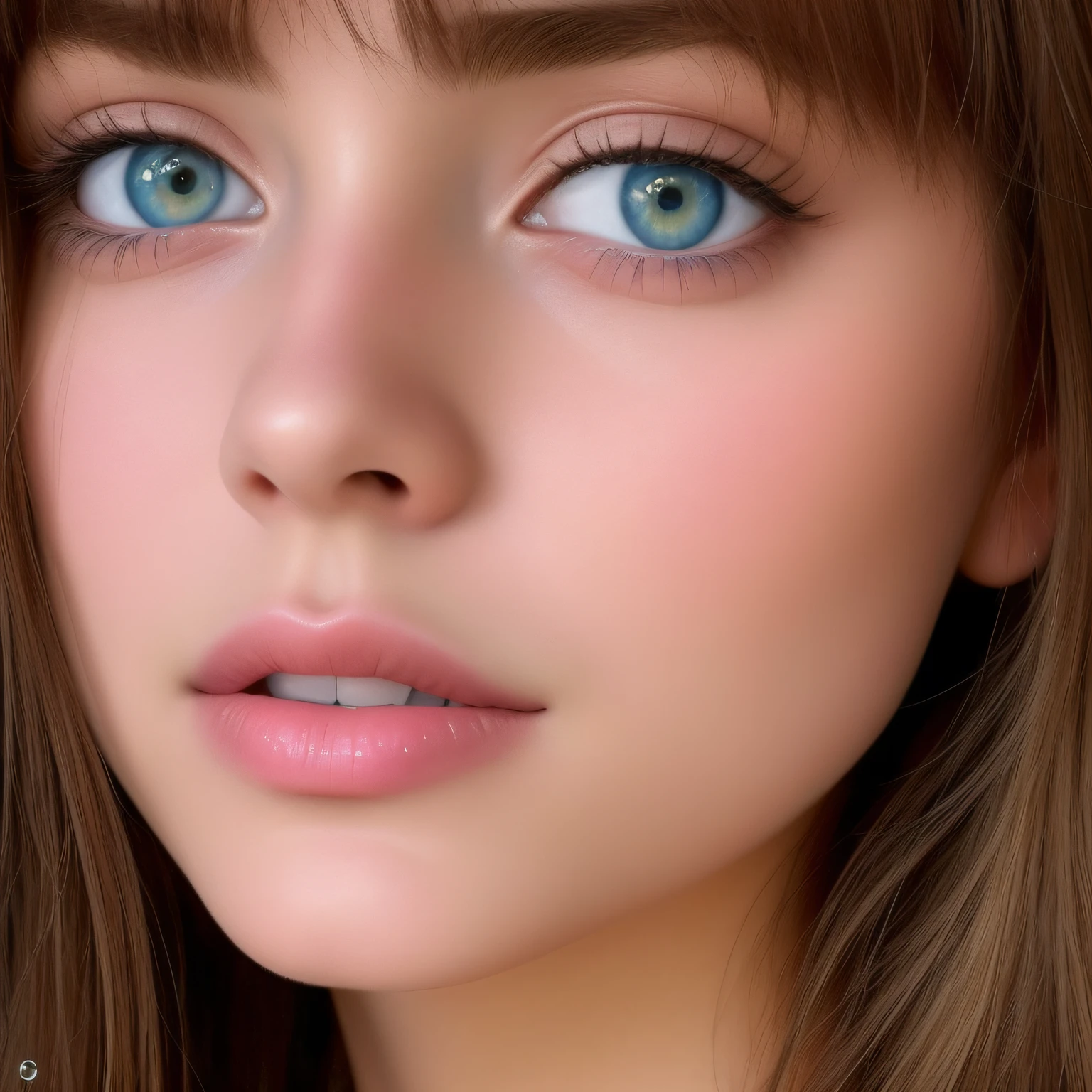 There is a woman with blue eyes and brown hair, Hermoso rostro fotorrealista, Retrato suave disparado 8K, Cara perfecta ), Retrato Sophie Mudd, Caras ultra realistas precisas, Foto en color hiperrealista, Caras hermosas y realistas, Caras ultra realistas, Caras ultra realistas, Cara hermosa hiperrealista, Hermosa cara realista, Pintura digital ultra realista