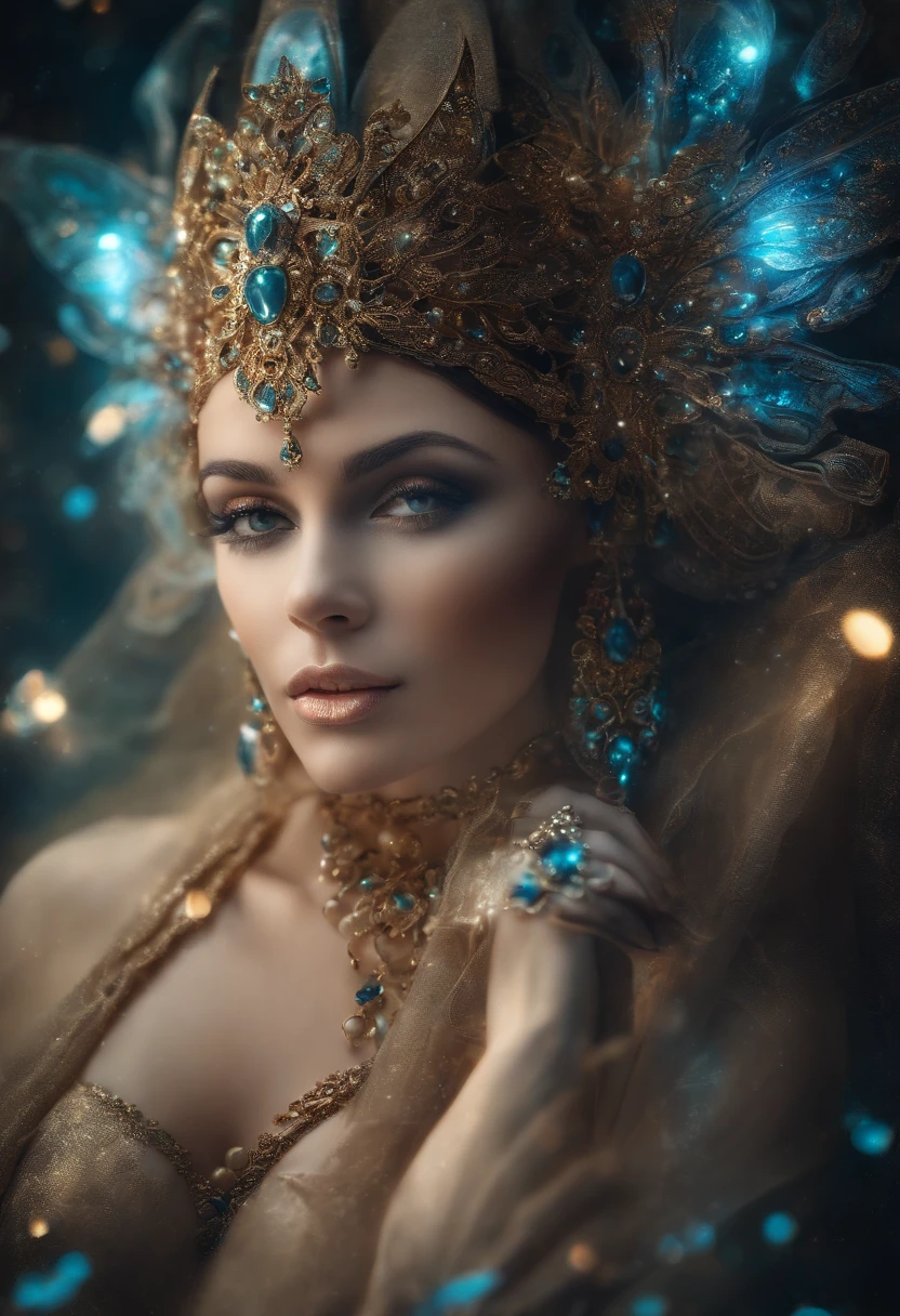 Indian Bollywood actress in the style of Alexandr Averin, dreamy atmosphere, dark cyan and red, i can't believe how beautiful this is, serene atmosphere, flickering light, epic realistic, illustrated by herg, style of tin tin comics, pen and ink,art by greg rutkowski and artgerm, soft cinematic light,hdr, intricate, highly detailed, (depth of field:1.4), faded, (neutral colors:1.2), (hdr:1.4), (muted colors:1.2), hyperdetailed, (artstation:1.4), cinematic, warm lights, dramatic light, (intricate details:1.1), complex background, (rutkowski:0.66), (teal and orange:0.4), (intricate details:1.12), hdr, (intricate details, hyperdetailed:1.15) (skin texture:1.2)
