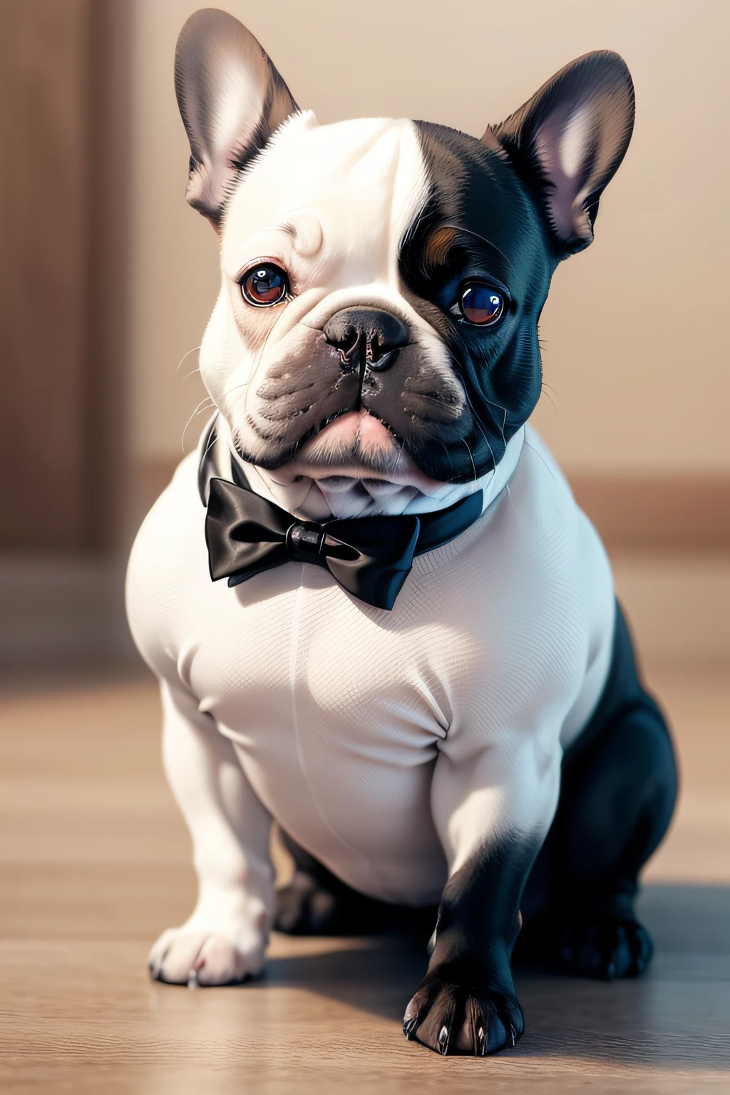 french bulldog de color blanco con traje espacial