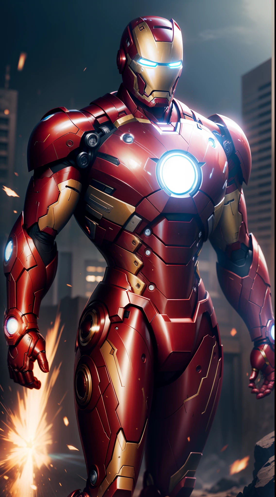 iron man super strong, muscular, 35mm lens, photography, ultra details, HDR, UHD,8K