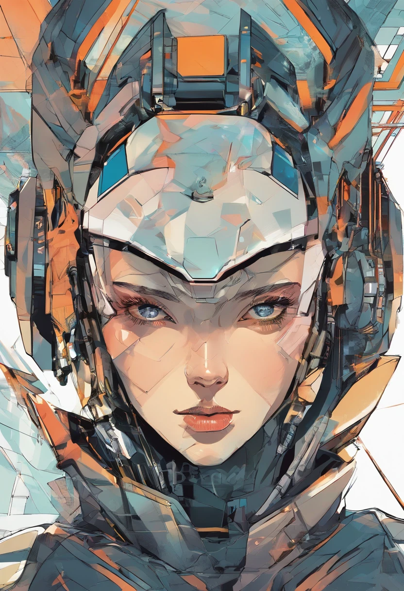 (female Protogen),cyberpunk,mechanical,glowing eyes,metallic surface,digital display,advanced technology,futuristic,neon lights,electromagnetic field,sharp edges,streamlined design,digital organism,biomechanical,mysterious atmosphere,glass visor,enhanced senses,energetic pose,invisible circuits,holographic projections,colorful wires,female cyborg