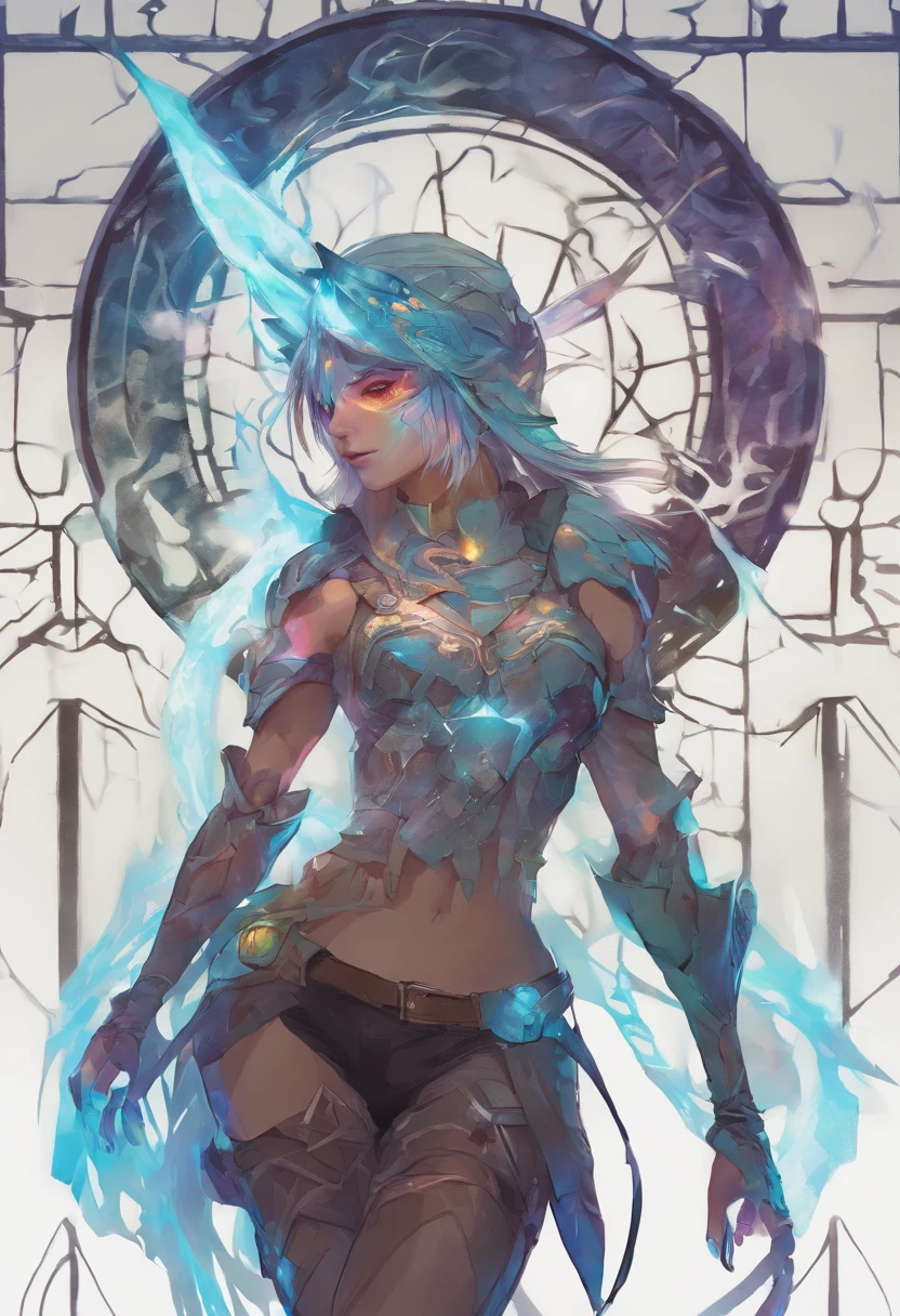(female Protogen),cyberpunk,mechanical,glowing eyes,metallic surface,digital display,advanced technology,futuristic,neon lights,electromagnetic field,sharp edges,streamlined design,digital organism,biomechanical,mysterious atmosphere,glass visor,enhanced senses,energetic pose,invisible circuits,holographic projections,colorful wires,female cyborg