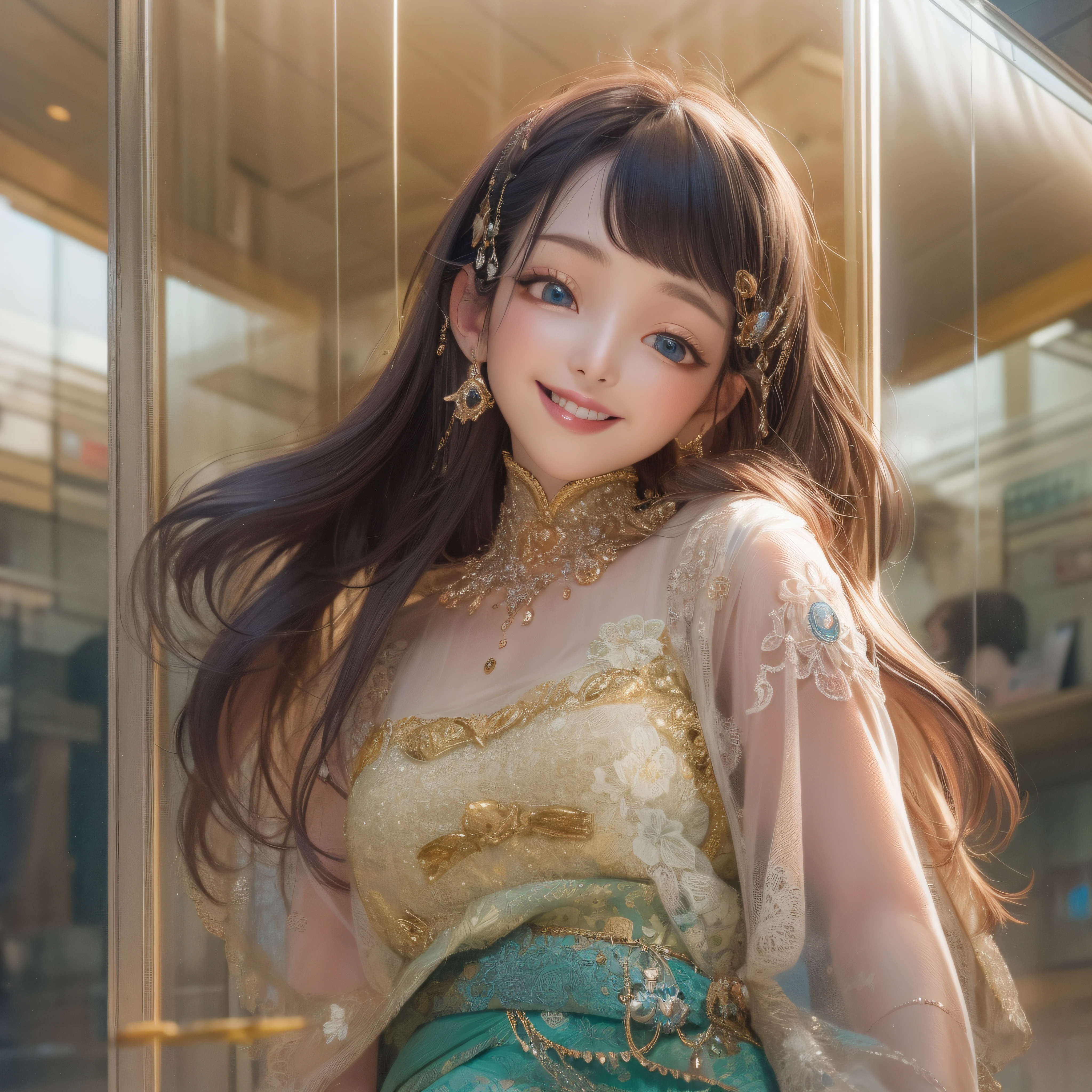 close-up of the smile face、close-up of the smile face、Designer、(realisitic、hight resolution)、(1 girl in)、Do-Up Eye、Korean Girl、(Best Quality), (masutepiece), (1girl in), Solo, a beauty girl, Perfect face, dreamlikeart、Highly detailed airbrush art((Surreal))、Volumetric lighting、(top-quality)、The ultra-detailliert、Highly detailed colorful details、(Bright lighting)、dynamic compositions、Ray traching、The mirror reflects light、Shallow depth of field、ultra-detailliert、mixing exposure、nffsw、Her eyes are glowing pink、Eyes are pink。Tank Tops