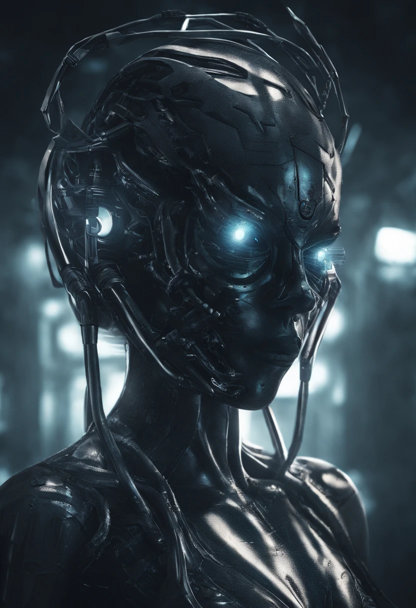 19 year old girl, black spiderman venom suit, short blunt hair blonde big eyes neon blue, pretty face rain, roof, ((on her head touches reaper style, masterpiece fox skin)) cracked details ( (tattoo marked face cut of cute kitten without its face)) perfect anatomy, Big bright bloody moon in the background (((death note manga style)))
