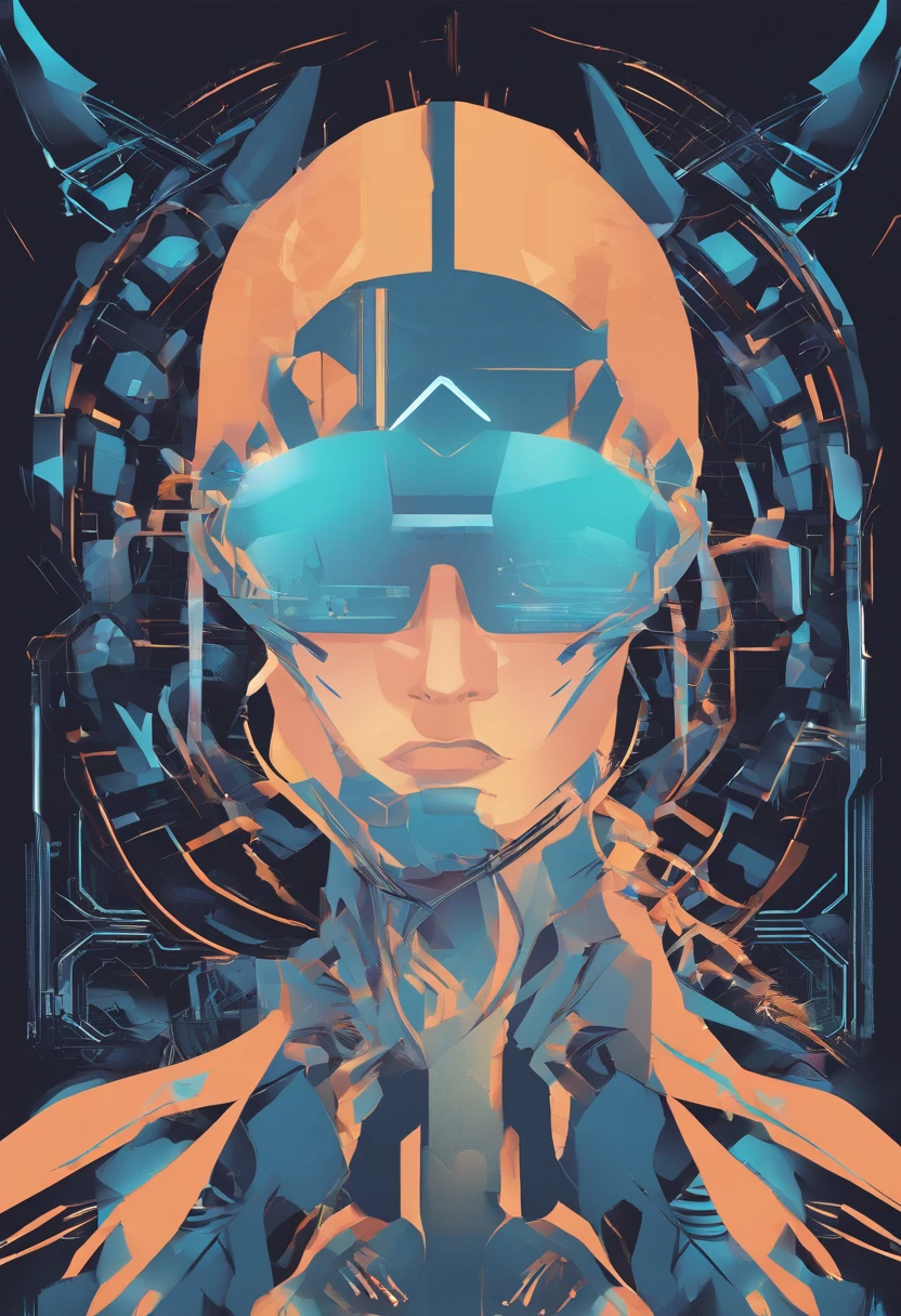 (female Protogen),cyberpunk,mechanical,glowing eyes,metallic surface,digital display,advanced technology,futuristic,neon lights,electromagnetic field,sharp edges,streamlined design,digital organism,biomechanical,mysterious atmosphere,glass visor,enhanced senses,energetic pose,invisible circuits,holographic projections,colorful wires,female cyborg