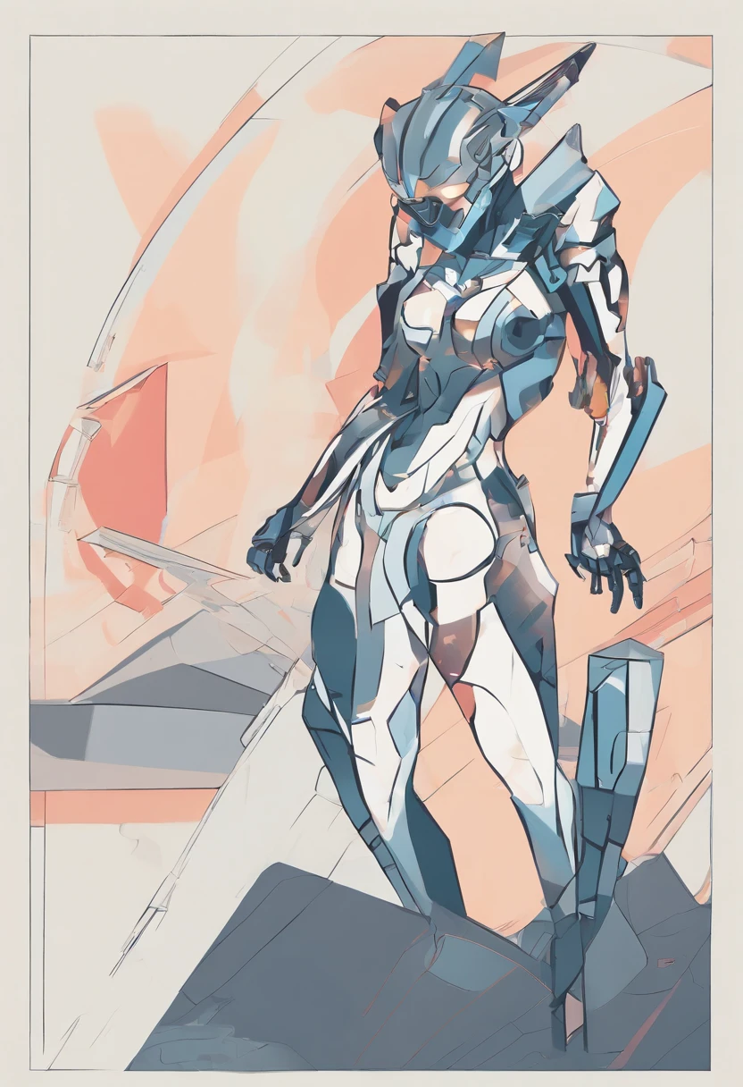 (female Protogen),cyberpunk,mechanical,glowing eyes,metallic surface,digital display,advanced technology,futuristic,neon lights,electromagnetic field,sharp edges,streamlined design,digital organism,biomechanical,mysterious atmosphere,glass visor,enhanced senses,energetic pose,invisible circuits,holographic projections,colorful wires,female cyborg